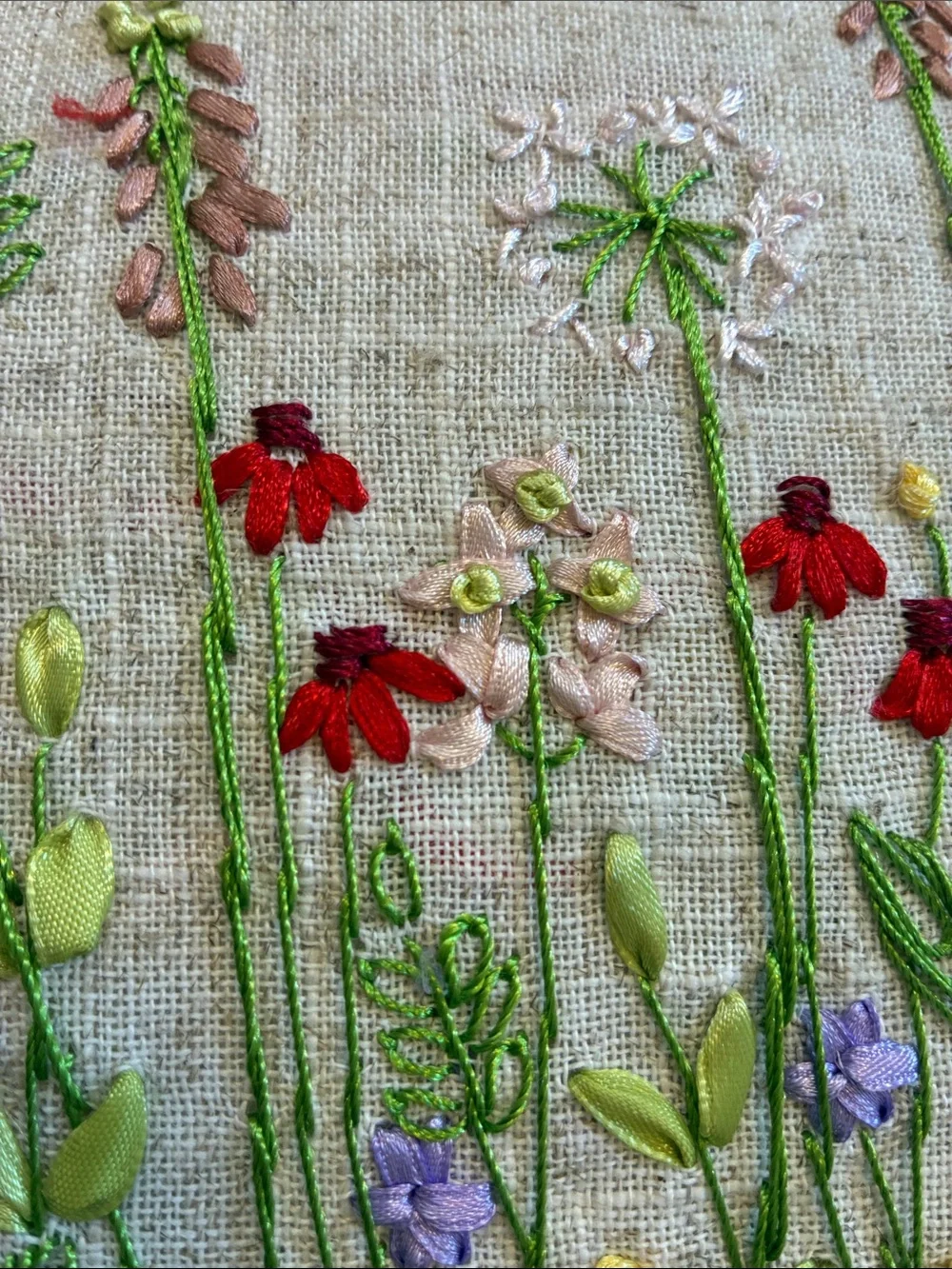 Set of 2 Ashland Embroidered Wildflower Floral Pillows with Crochet Trim, NWT